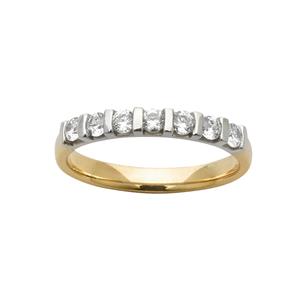 <p>Two-Tone Diamond Ring. Available in all colours. Set with 7 x .05ct Round Brilliant Cut Diamonds. Total Diamond Weight 0.35ct</p>